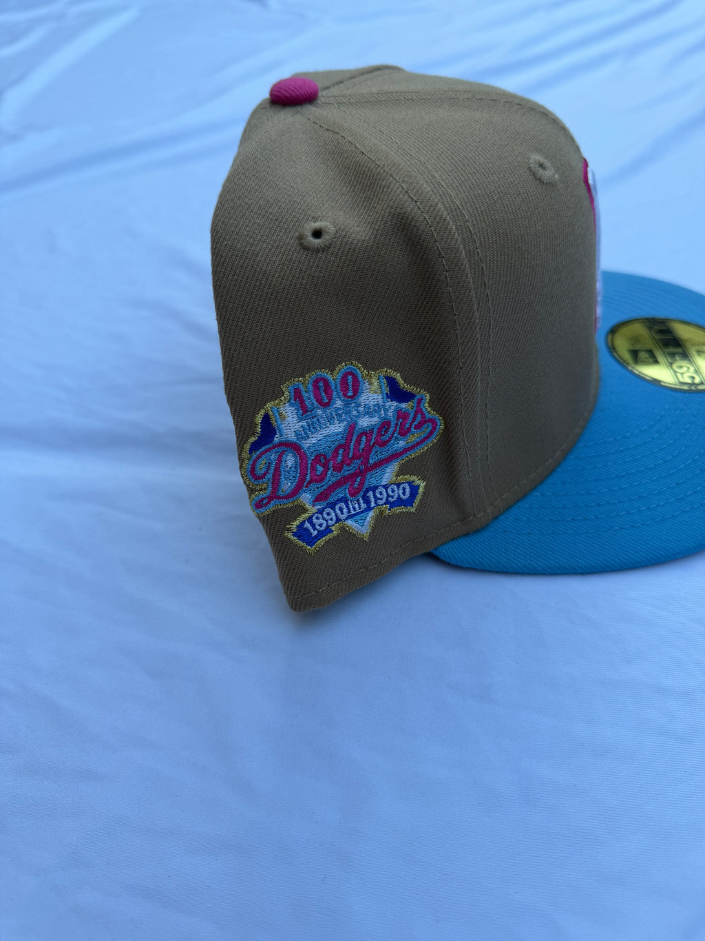 Dodgers patch on left side of hat 