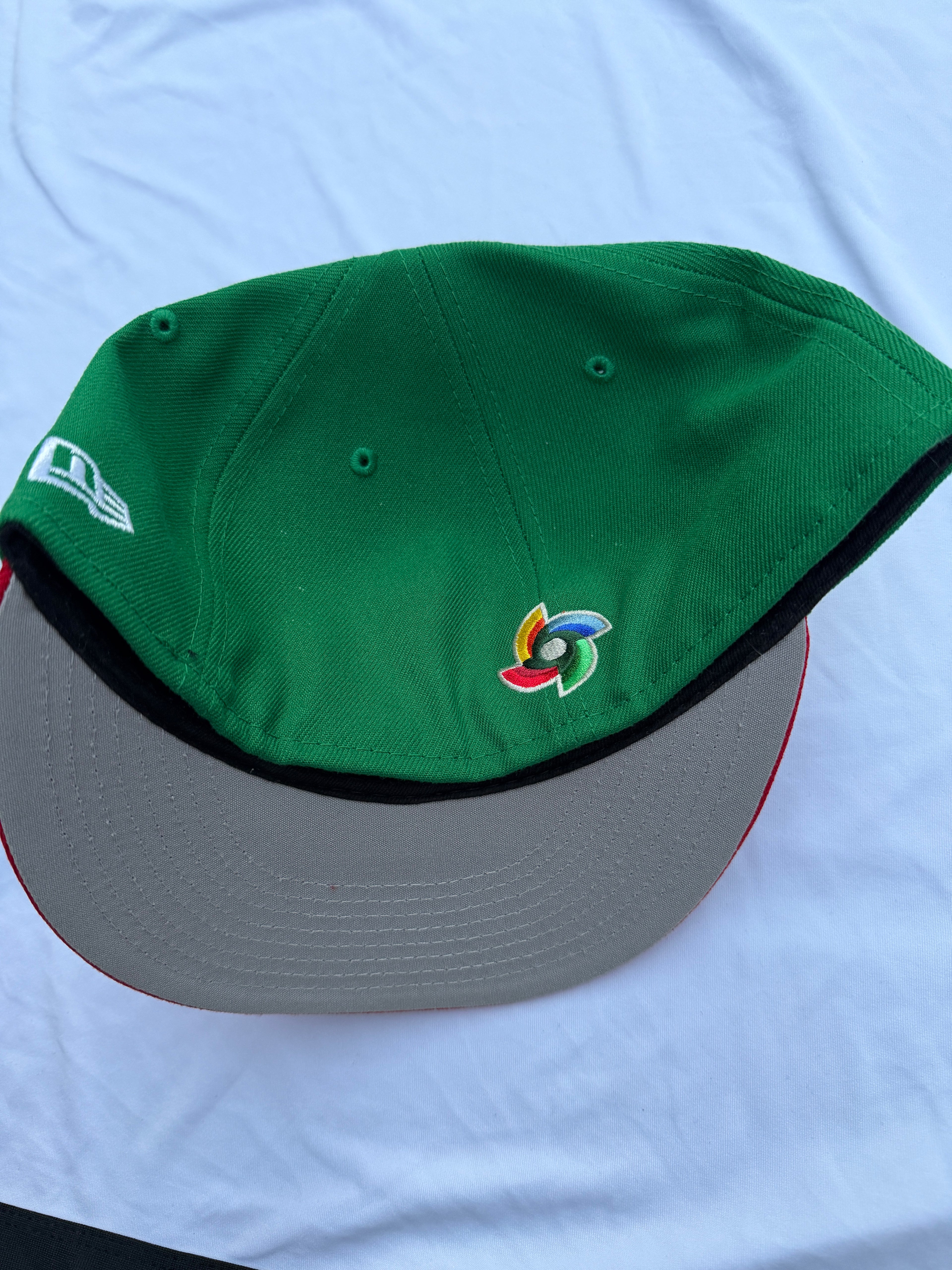 New Era Mexico World Baseball Classic M Green Red 2 Tone 59Fifty Fitted