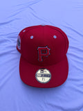 New era Pittsburg Pirates Three rivers stadium fitted hat, red with letter P 