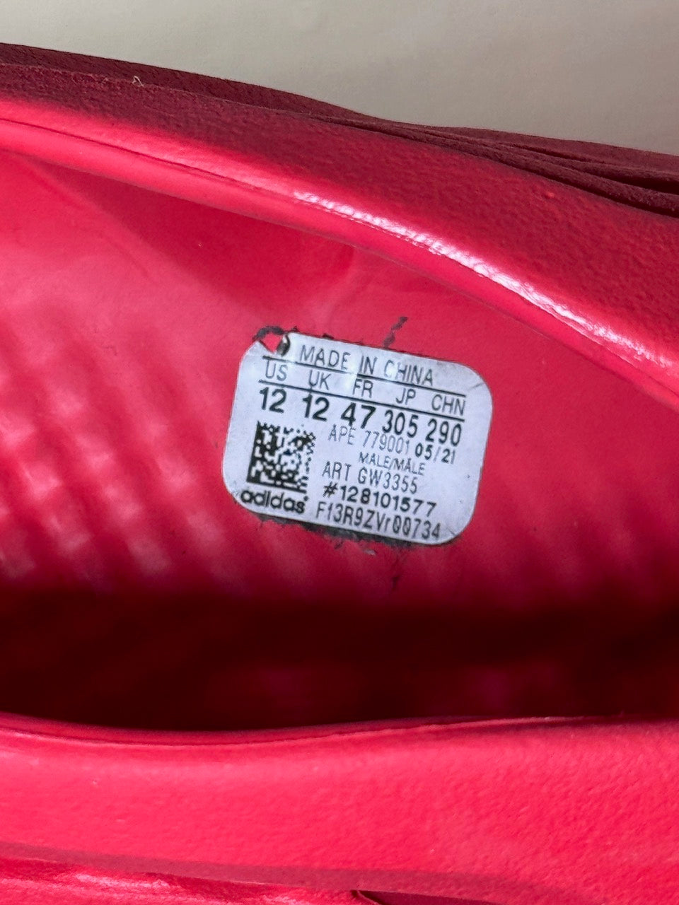 Picture of size tag, size 12